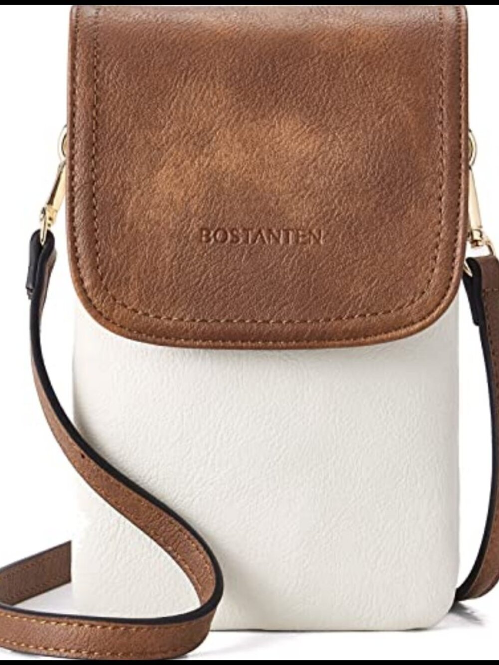 Small Crossbody Bag Vegan Leather Phone Purse Triple Compartment